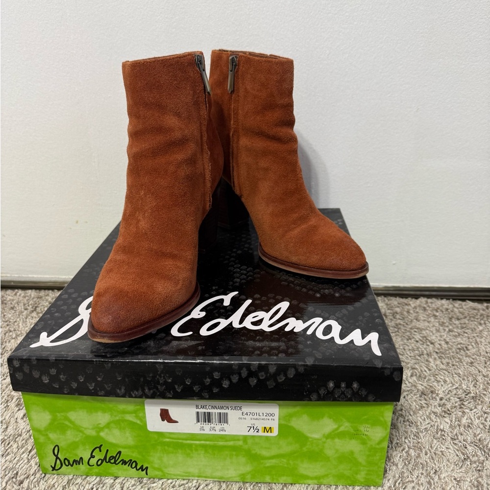 Sam Edelman Women's Cinnamon Suede Blake Heeled Boots